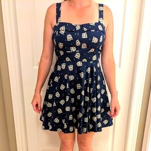 Retro Owl Print Dress